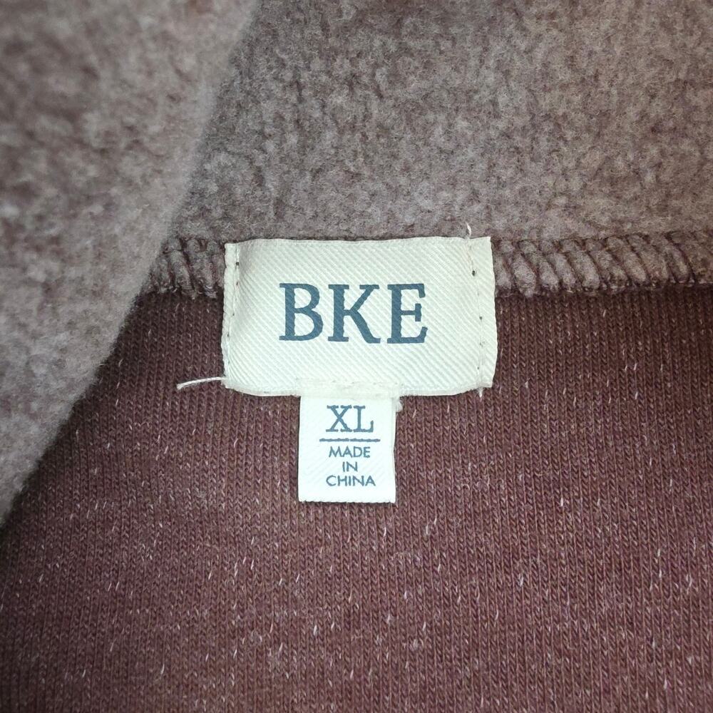BKE Sherpa Quarter Zip Pullover Men XL Red Brown Colorblock Utility Fleece - Picture 2 of 11